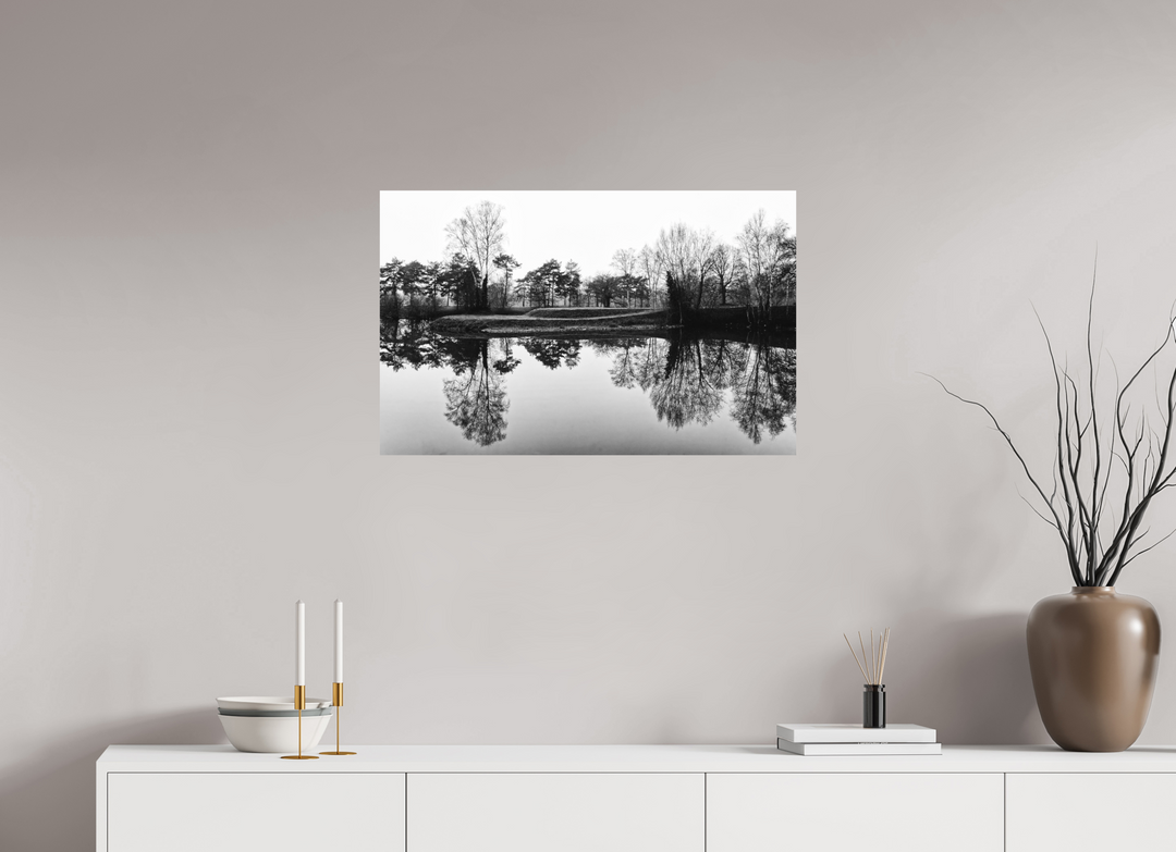 Ombres chinoises sur un étang en bordure du Canal de Nantes à Brest